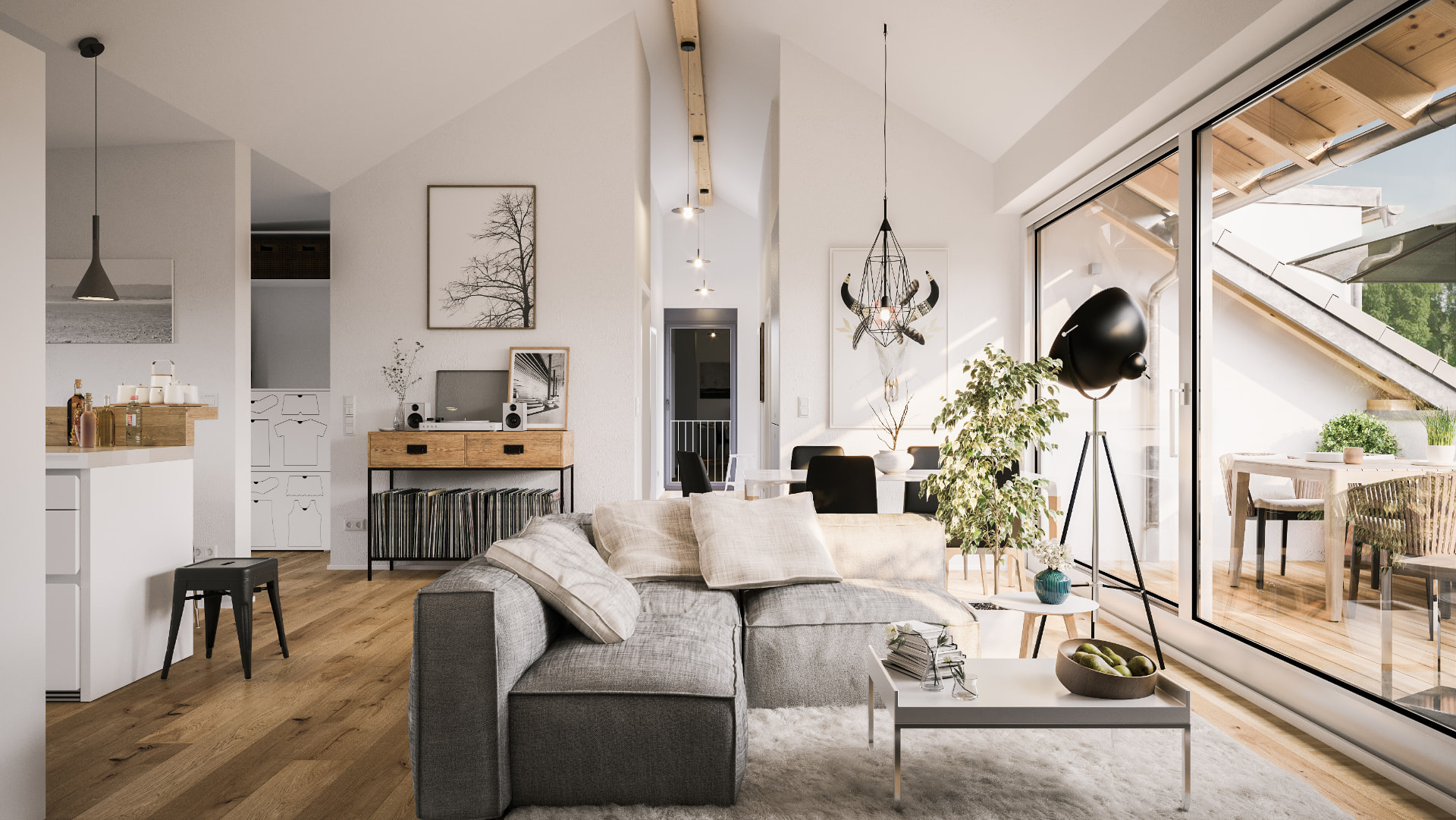 Bright modern residential living room